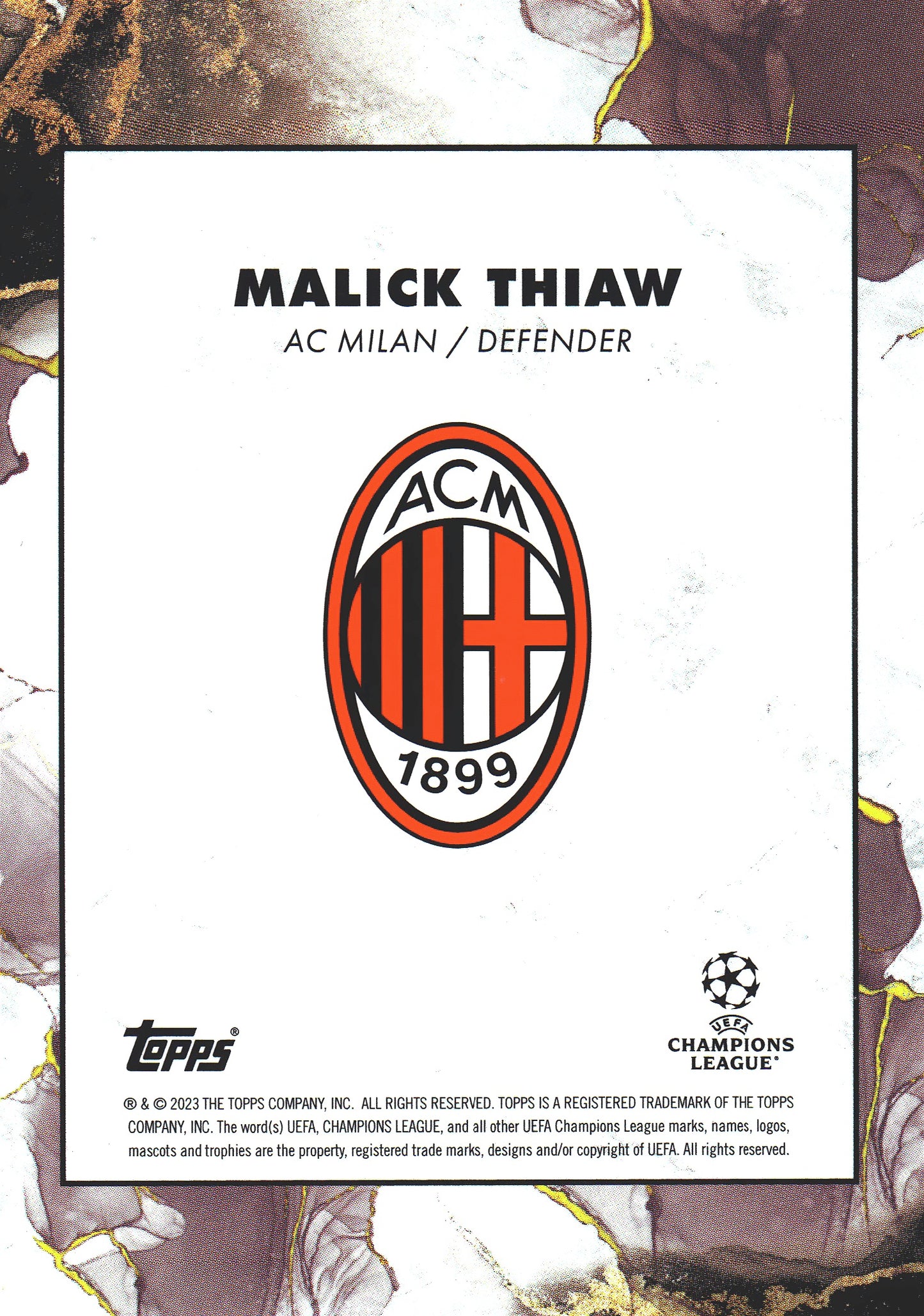 2023 Topps Inception Green /99 Malick Thiaw AC Milan