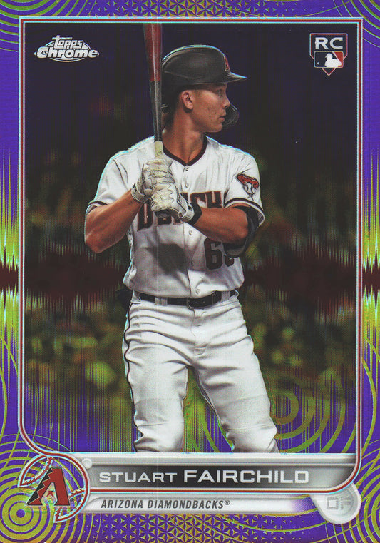 2022 Topps Chrome Stuart Fairchild RC Purple/Yellow Sonic Pulse /299 #156 Diamondbacks