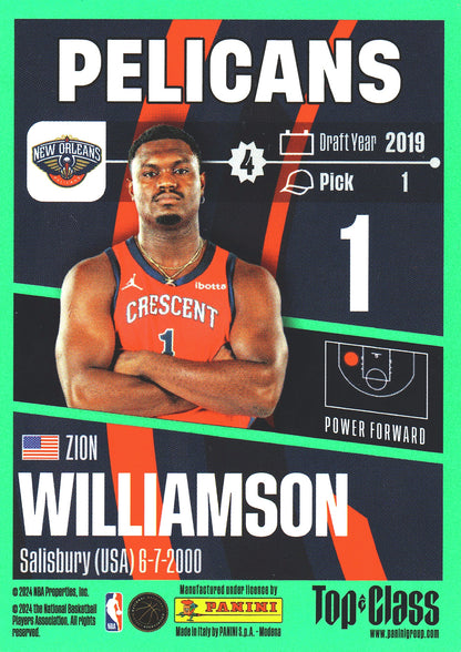 2023 Panini Top Class NBA Zion Williamson #106 New Orleans Pelicans