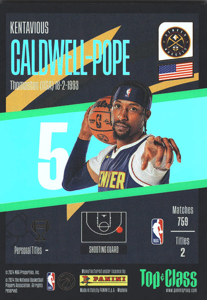 2023 Panini Top Class NBA Kentavious Caldwell-Pope Winner #189 Denver Nuggets