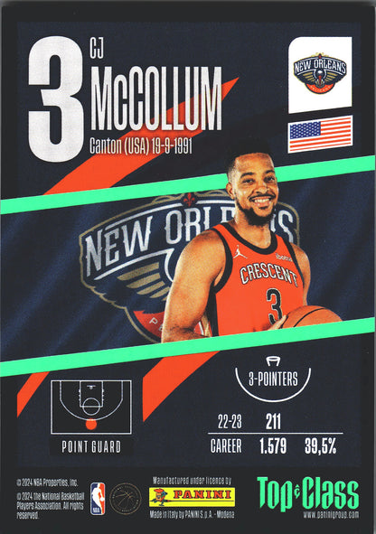 2023 Panini Top Class NBA CJ McCollum Rainbow Master #214 New Orleans Pelicans