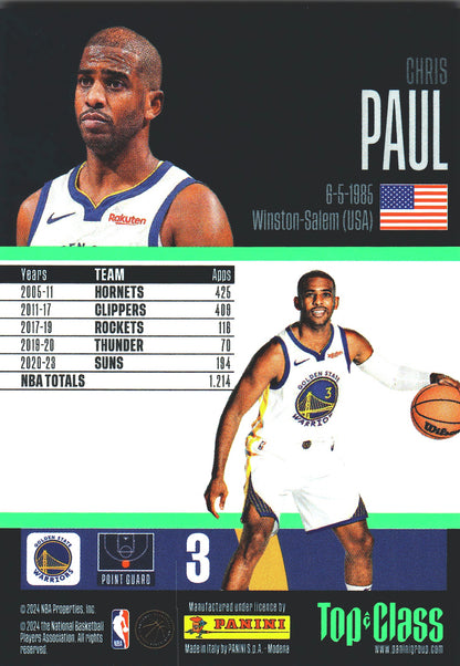 2023 Panini Top Class NBA Chris Paul Master Class #243 Golden State Warriors