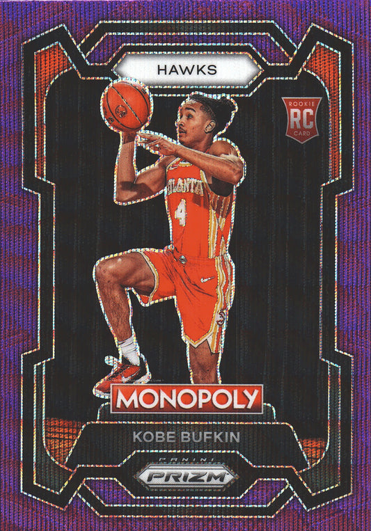 2023 Panini Prizm Monopoly Kobe Bufkin RC Purple Shimmer #6 Atlanta Hawks