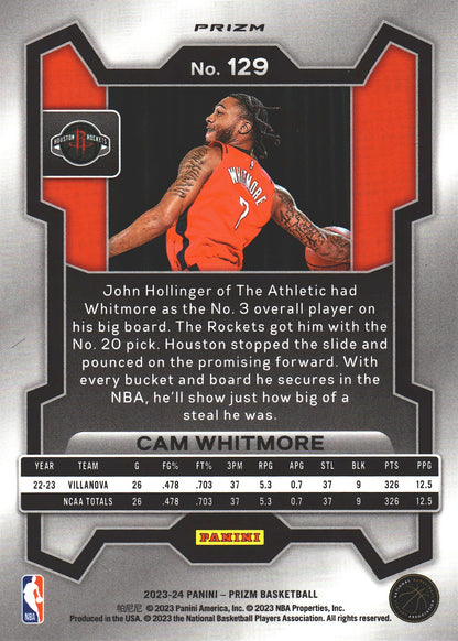2023 Panini Prizm Cam Whitmore RC Silver #129 Houston Rockets
