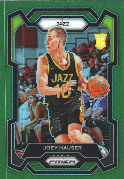 2023 Panini Prizm Joey Hauser RC Green Silver #293 Utah Jazz