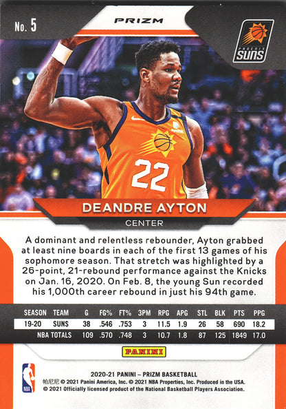 2020 Panini Prizm Deandre Ayton Orange Ice #5 Phoenix Suns