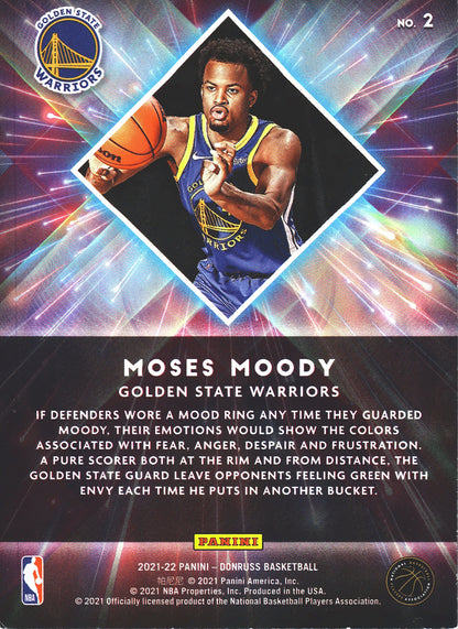 2021 Panini Donruss Great X-Pectations Moses Moody #2 Golden State Warriors