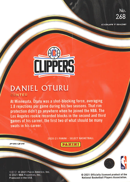 2021 Panini Select Daniel Oturu RC Purple and Green #268 Los Angeles Clippers