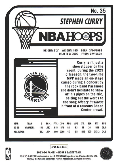 2023 Panini Hoops Winter Stephen Curry #35 Golden State Warriors