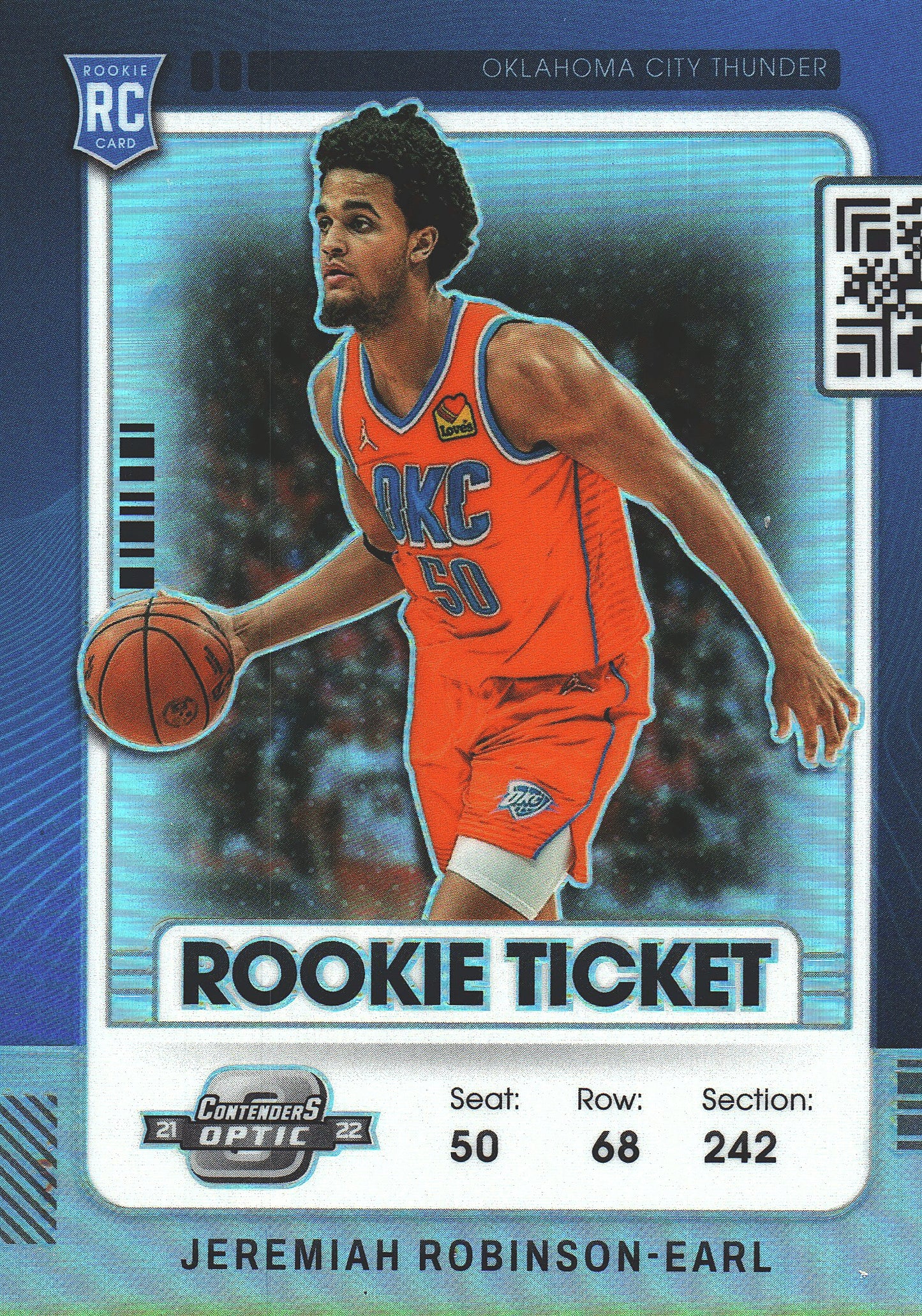 2021 Panini Contenders Optic Jeremiah Robinson-Earl RC Silver #3 Oklahoma City Thunder