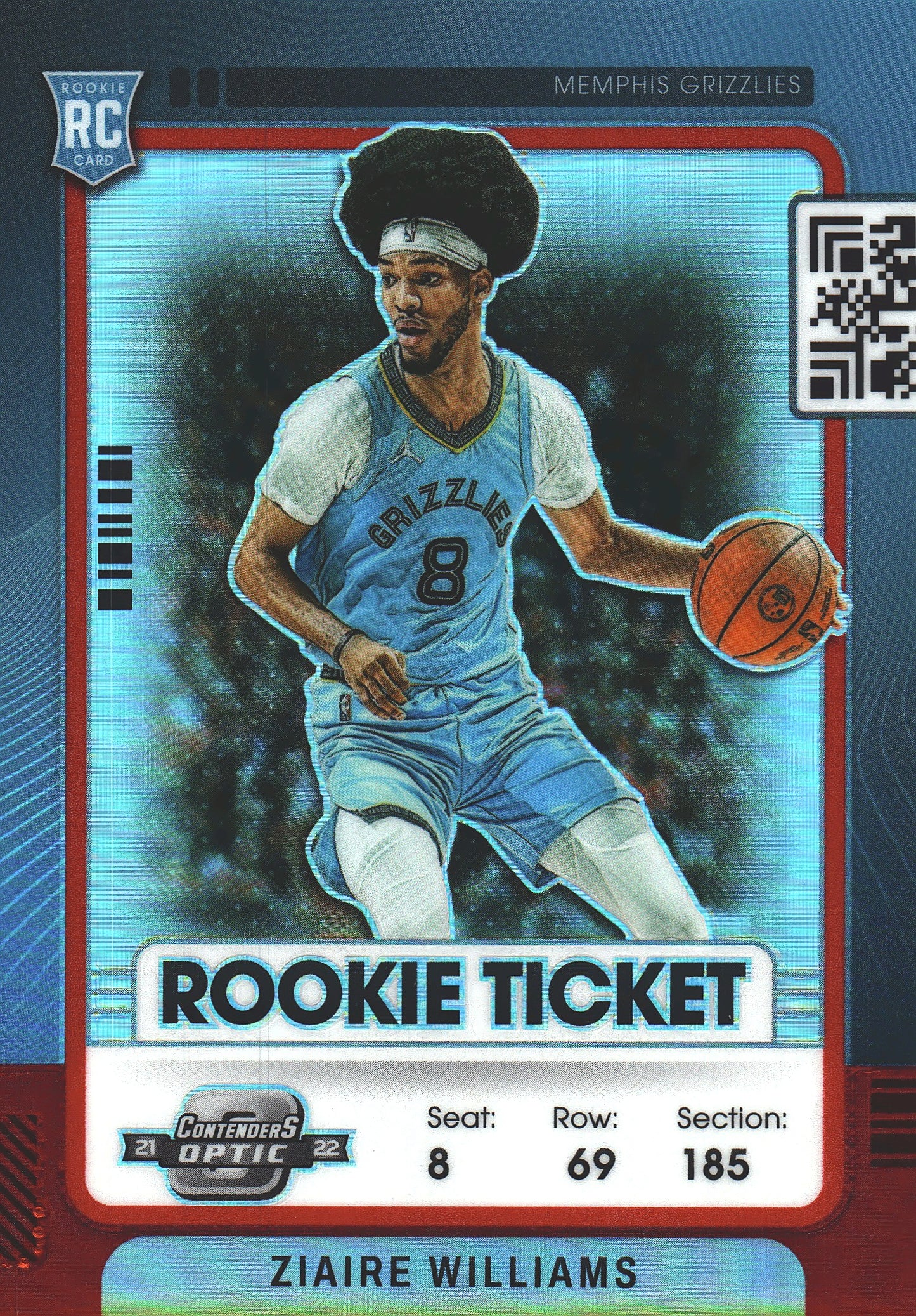 2021 Panini Contenders Optic Ziaire Williams RC #16 Memphis Grizzlies