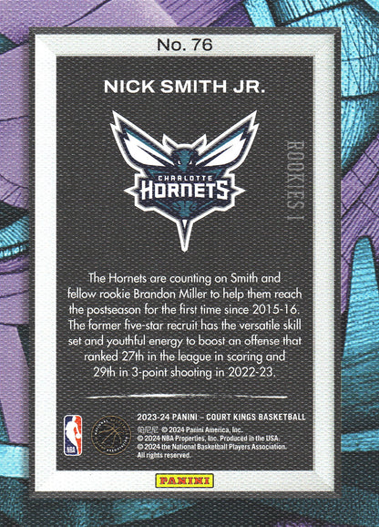 2023 Panini Court Kings Nick Smith Jr. RC Level 1 #76 Charlotte Hornets