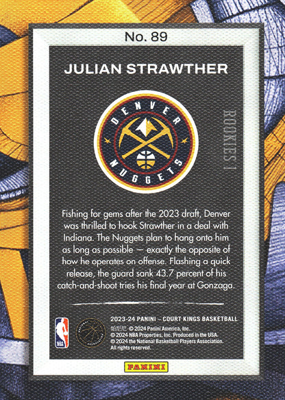 2023 Panini Court Kings Julian Strawther RC Level 1 #89 Denver Nuggets