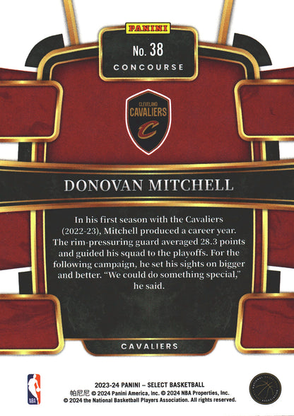 2023 Panini Select Donovan Mitchell #38 Cleveland Cavaliers