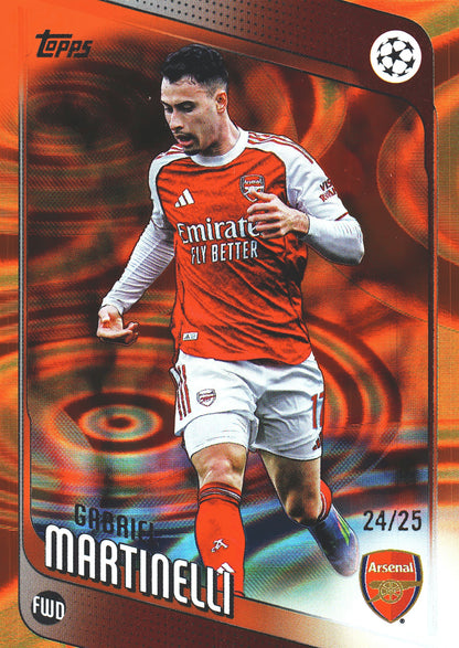 2025 Topps UCC Orange raindrops Gabriel Martinelli /25 #19 Arsenal