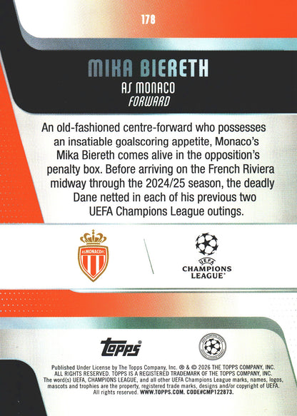 2025 Topps UCC SSP Logo Border Mika Biereth #178 AS Monaco