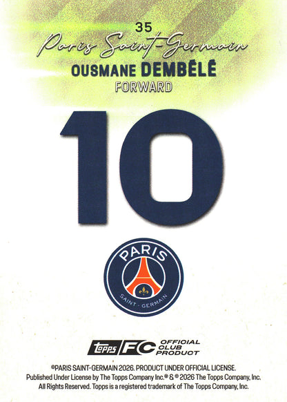 2025 Topps PSG Team Orange /25 Ousmane Dembele #35 PSG