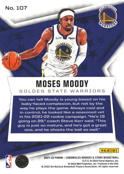 2021 Panini Chronicles Rookie And Stars RC Moses Moody #107 Warriors