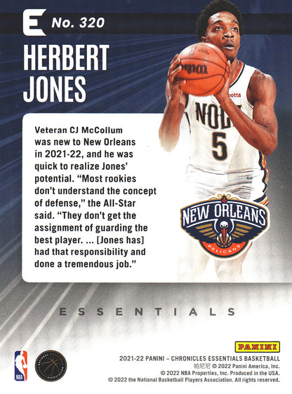 2021 Panini Chronicles Essentials Pink Herbert Jones RC #320 Pelicans
