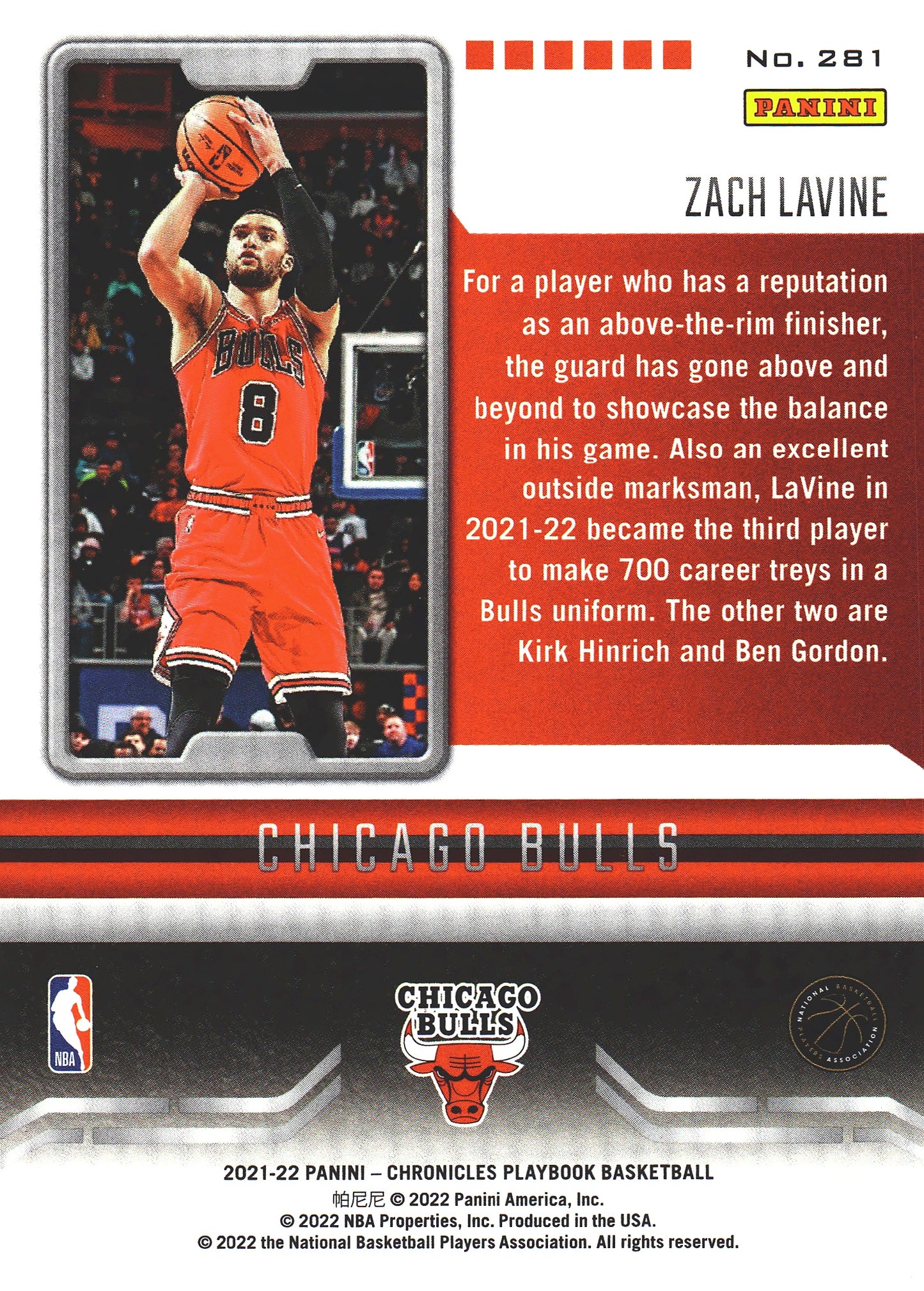 2021 Panini Chronicles Playbook Pink Zach LaVine #281 Bulls