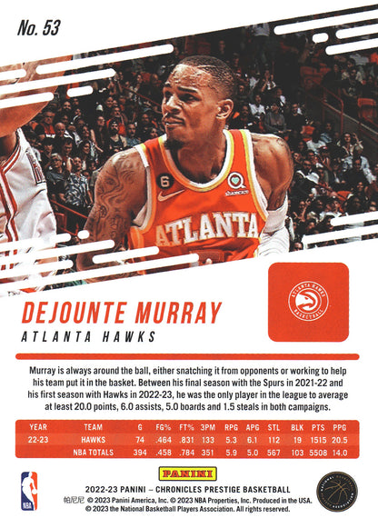 2022 Panini Chronicles Prestige Dejounte Murray #53 Hawks