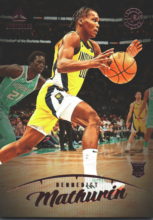 2022 Panini Chronicles Luminance Bennedict Mathurin Pink RC #137 Pacers