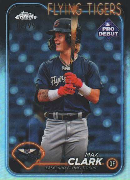2024 Topps Pro Debut Chrome Refractor Max Clark /99 #PDC-141 Lakeland Flying Tigers