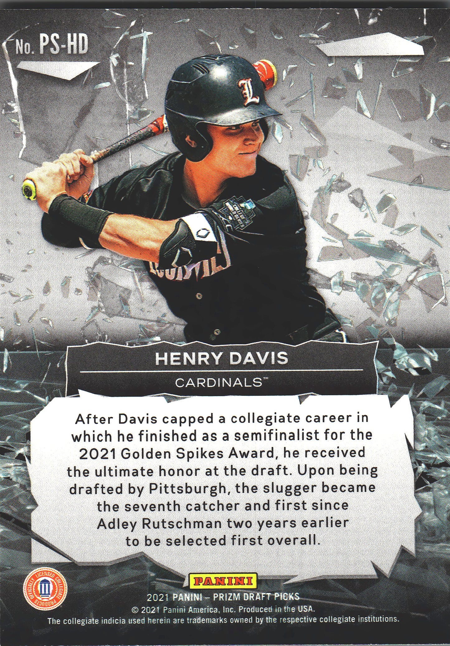 2021 Panini Prizm Draft Picks Power Surge Henry Davis #PS-HD Louisville Cardinals