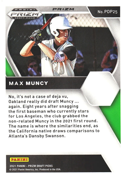 2021 Panini Prizm Draft Picks Green Pulsar Max Muncy #PDP25 Thousand Oaks High