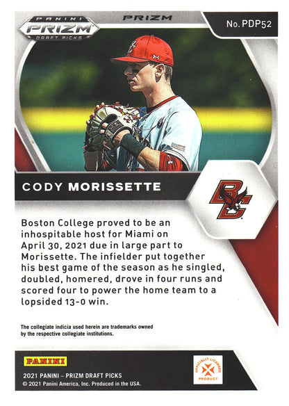 2021 Panini Prizm Draft Picks Red Velocity Cody Morissette #PDP52 Boston College Eagles