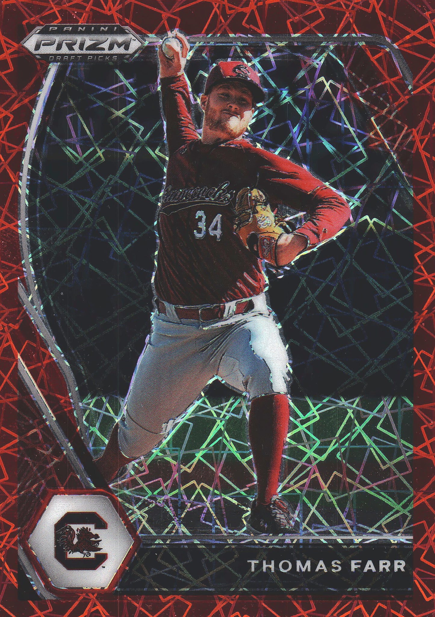 2021 Panini Prizm Draft Picks Red Velocity Thomas Farr #PDP150 South Carolina Gamecocks