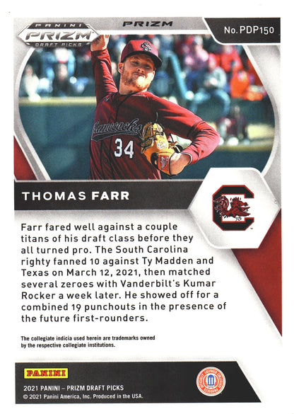 2021 Panini Prizm Draft Picks Red Velocity Thomas Farr #PDP150 South Carolina Gamecocks