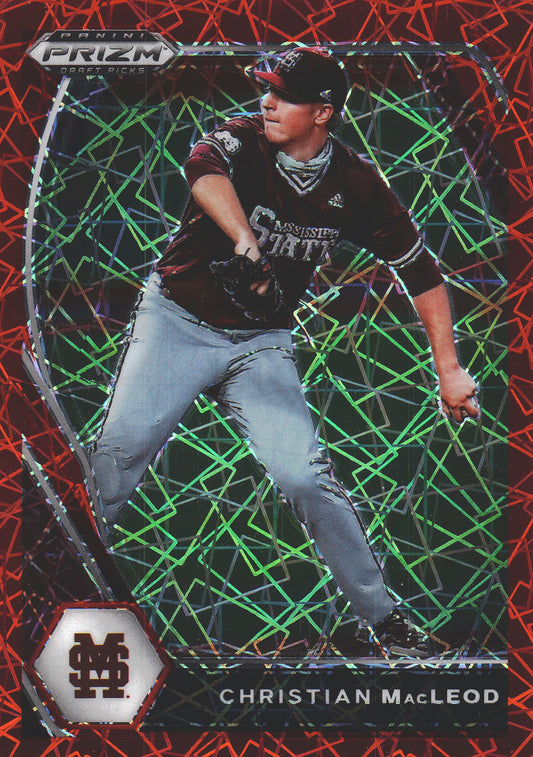 2021 Panini Prizm Draft Picks Red Velocity Christian MacLeod #PDP159 Mississippi State Bulldogs