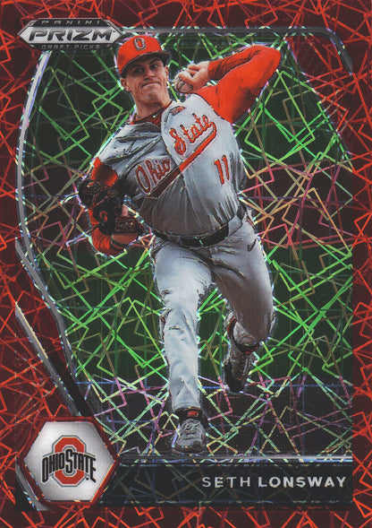 2021 Panini Prizm Draft Picks Red Velocity Seth Lonsway #PDP176 Ohio State Buckeyes