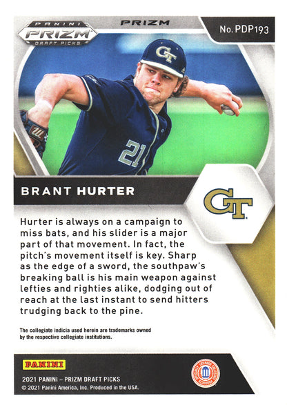 2021 Panini Prizm Draft Picks Red Velocity Brant Hurter #PDP193 Georgia Tech Yellow Jackets