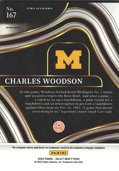 2022 Panini Select Draft Picks Silver Charles Woodson #167 Michigan Wolverines