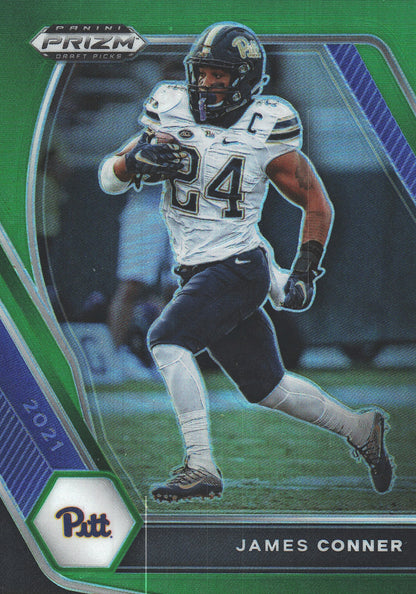 2021 Panini Prizm Draft Picks Green Prizm James Conner #91 Pittsburgh Panthers