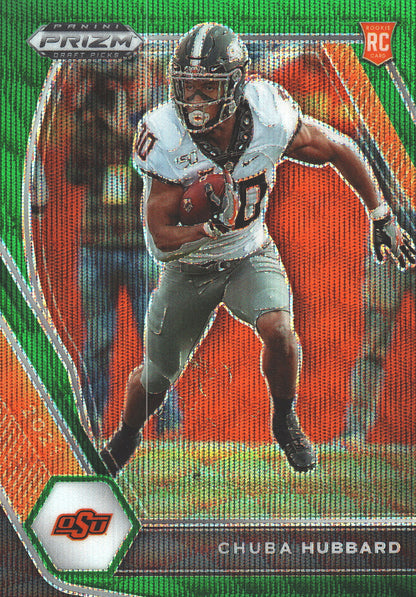 2021 Panini Prizm Draft Picks Green Wave Chuba Hubbard RC #125 Oklahoma State Cowboys