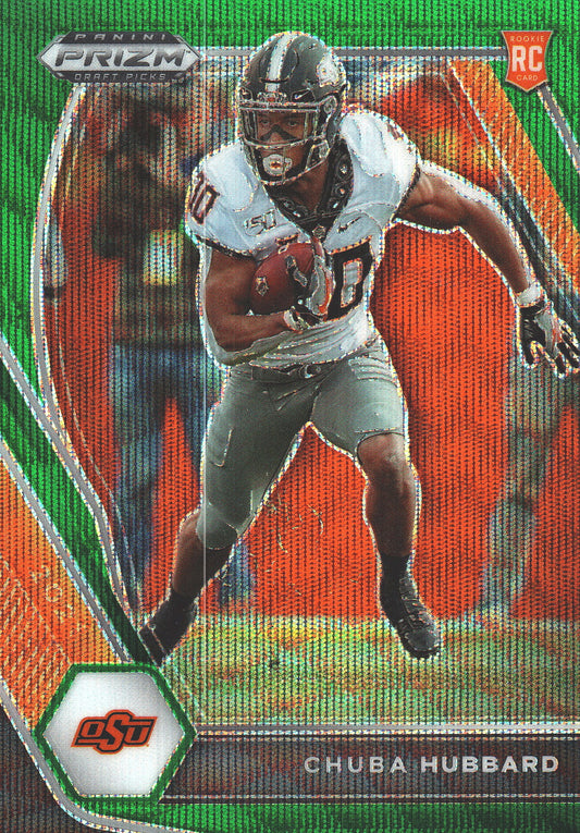 2021 Panini Prizm Draft Picks Green Wave Chuba Hubbard RC #125 Oklahoma State Cowboys