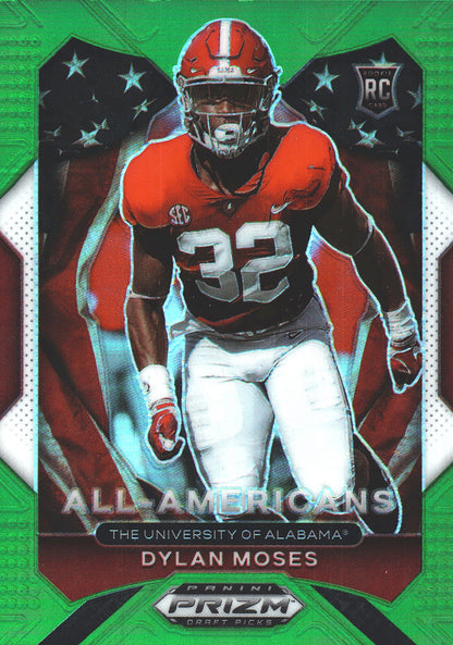2021 Panini Prizm Draft Picks All-Americans Green Dylan Moses RC #190 Alabama Crimson Tide