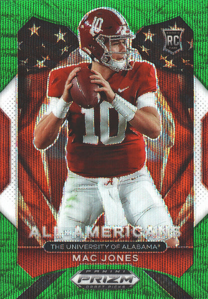 2021 Panini Prizm Draft Picks All-Americans Green Wave Mac Jones RC #183 Alabama Crimson Tide