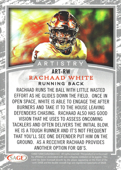 2022 Sage Football Artistry Rachaad White #ART-RW Arizona State Sun Devils