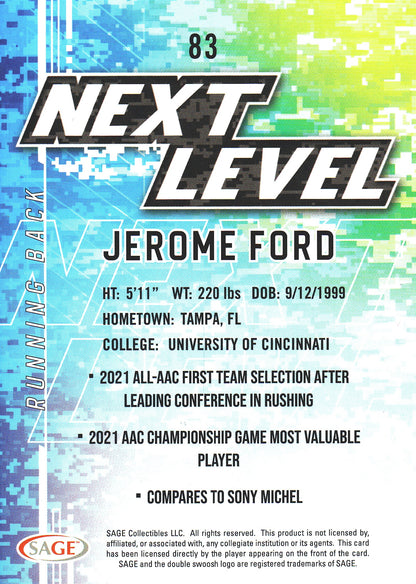 2022 Sage Football Next Level Jerome Ford #83 Cincinnati Bearcats