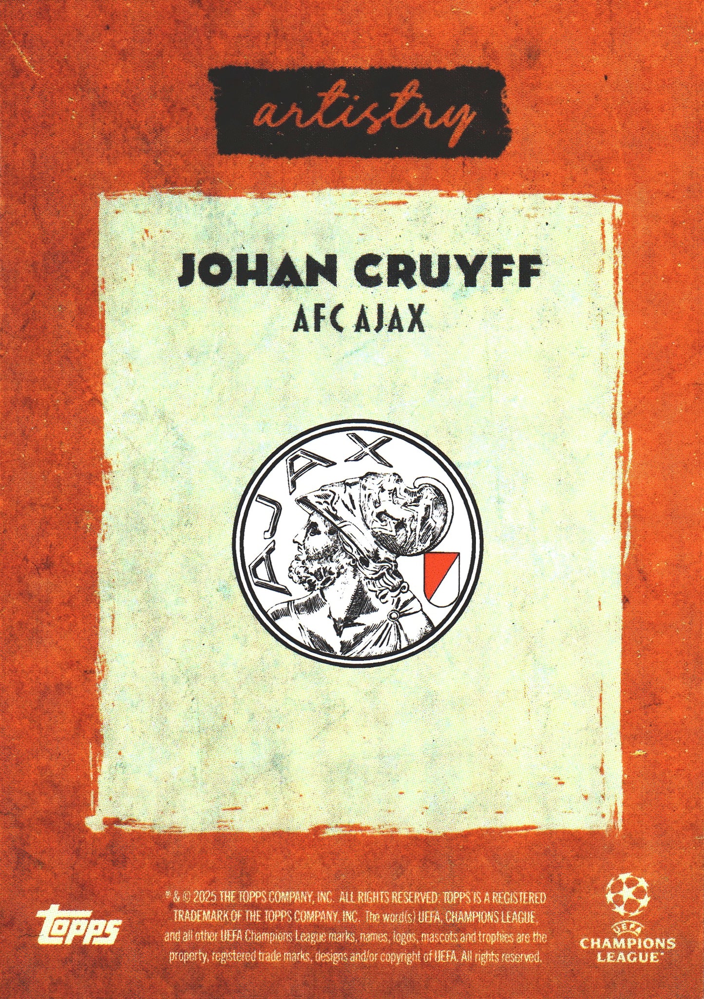 2025 Topps Deco UCC Artistry Johan Cruyff Ajax