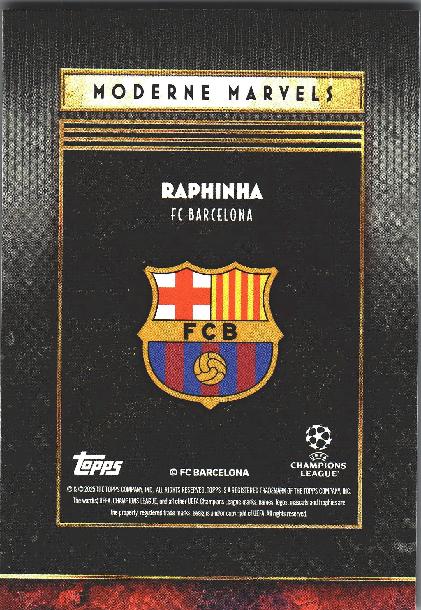 2025 Topps Deco UCC Modern Marvels Raphinha FC Barcelona