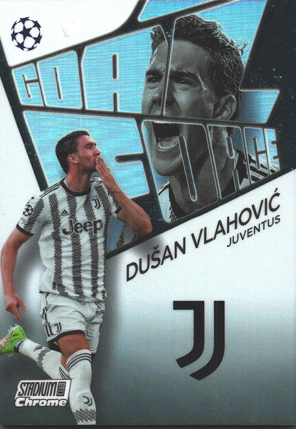 2022 Topps Stadium Chrome UCC Goal Force Dusan Vlahovic #GF-DV Juventus