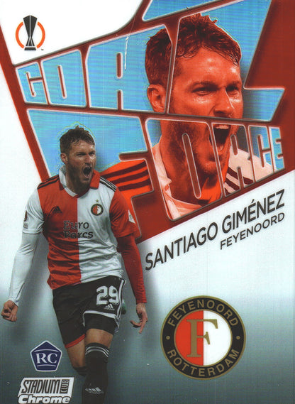 2022 Topps Stadium Chrome UCC Goal Force Santiago Jimenez #GF-SG Feyenoord