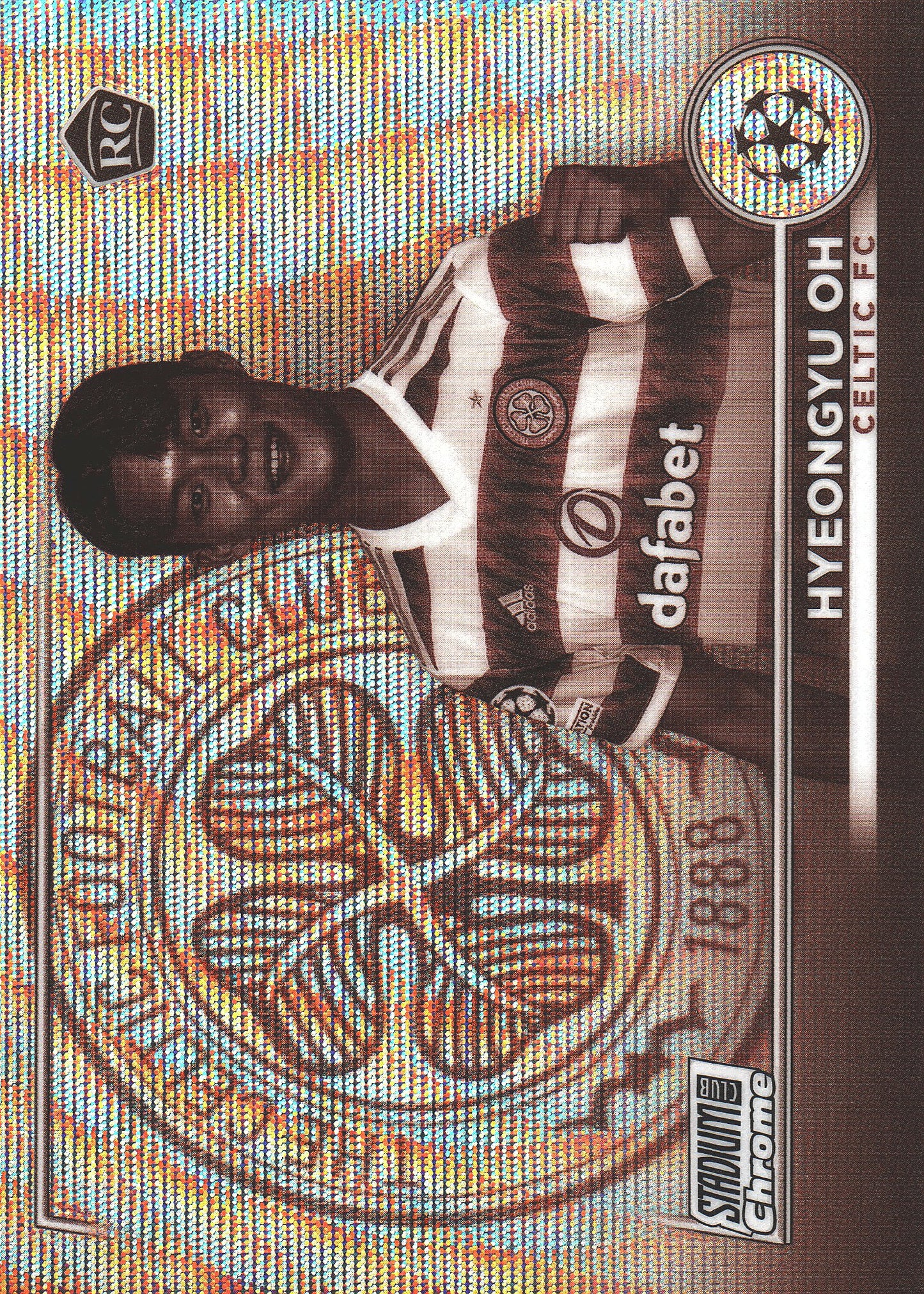 2022 Topps Stadium Chrome UCC Sepia Wave /75 Hyeongyu Oh RC #91 Celtic FC
