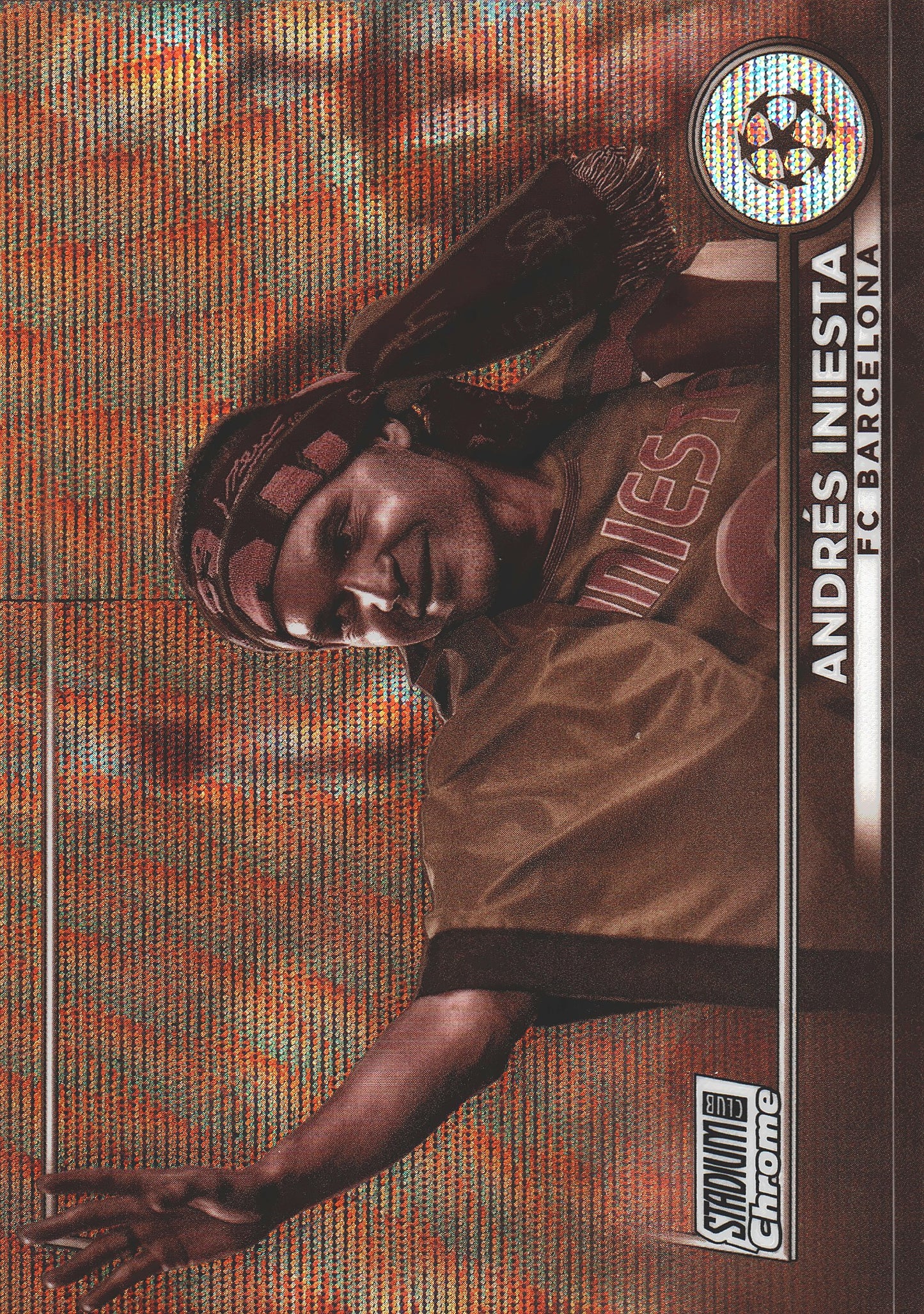 2022 Topps Stadium Chrome UCC Sepia Wave /75 Andres Iniesta #8A FC Barcelona