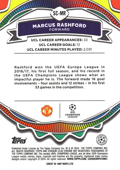 2023 Topps Stadium Chrome UCC Say Cheese Marcus Rashford #SC-MR Manchester United